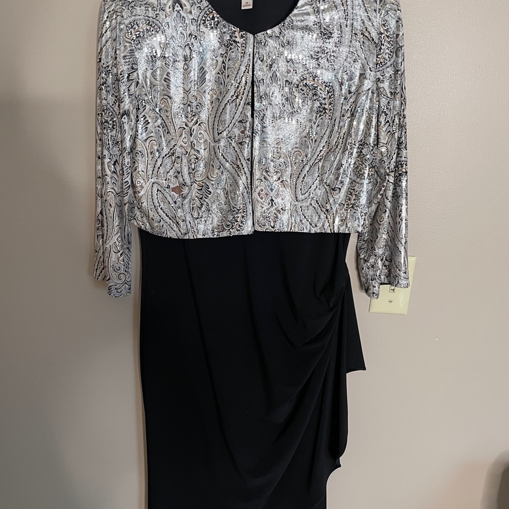 Elegant Black and Silver Dress Barn Dress